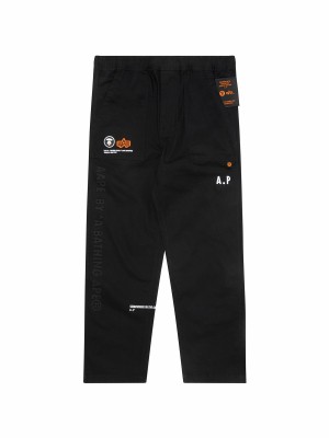 Men's Alpha Industries Aape X Alpha Fatigue Pants Pants & Shorts Black | DICLPN415