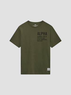 Men's Alpha Industries Alpha Graphic T Shirts Olive | XZRUET092