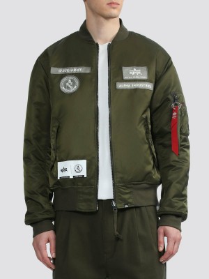 Men's Alpha Industries Alpha X Izzue Ma-1 Bomber Jackets Olive | FNHUQV864