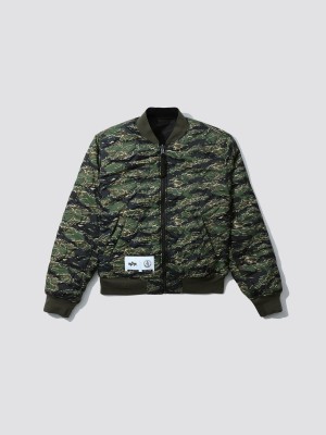 Men's Alpha Industries Alpha X Izzue Ma-1 Bomber Jackets Olive | LIAXHF369