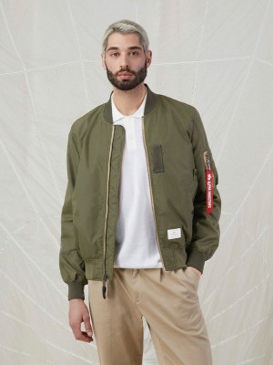 Men's Alpha Industries L-2b Skymaster Gen Ii Bomber Jackets Outerwear Green | XJRCIQ514