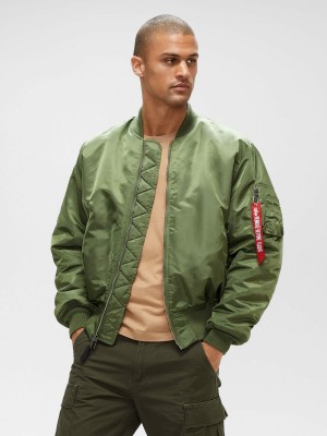 Men's Alpha Industries Ma-1 Blood Chit Bomber Jackets Olive | GXCAFD247