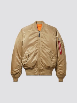 Men's Alpha Industries Ma-1 Bomber Jackets (Heritage) Outerwear Khaki | WJLTGM418