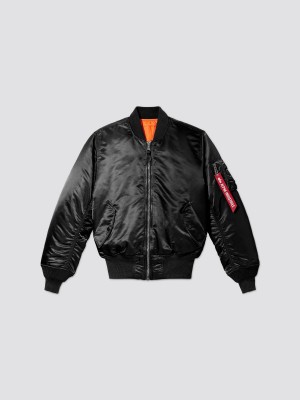 Men's Alpha Industries Ma-1 Bomber Jackets (Heritage) Outerwear Black | RVQUCA423