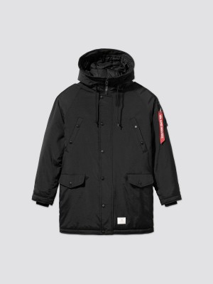 Men's Alpha Industries N-3b Altitude Mod Parka Outerwear Black | IWKOFM473