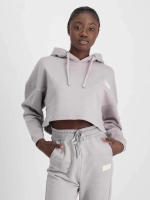 Men's Alpha Industries Organics Cropped W Hoodie Grey | IVWUMK190