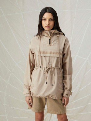 Women's Alpha Industries Camper Anorak Outerwear Khaki | IDAOBG829