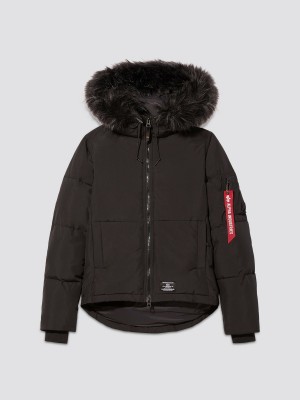 Women's Alpha Industries Short Parka W Outerwear Black | DSPOAX478