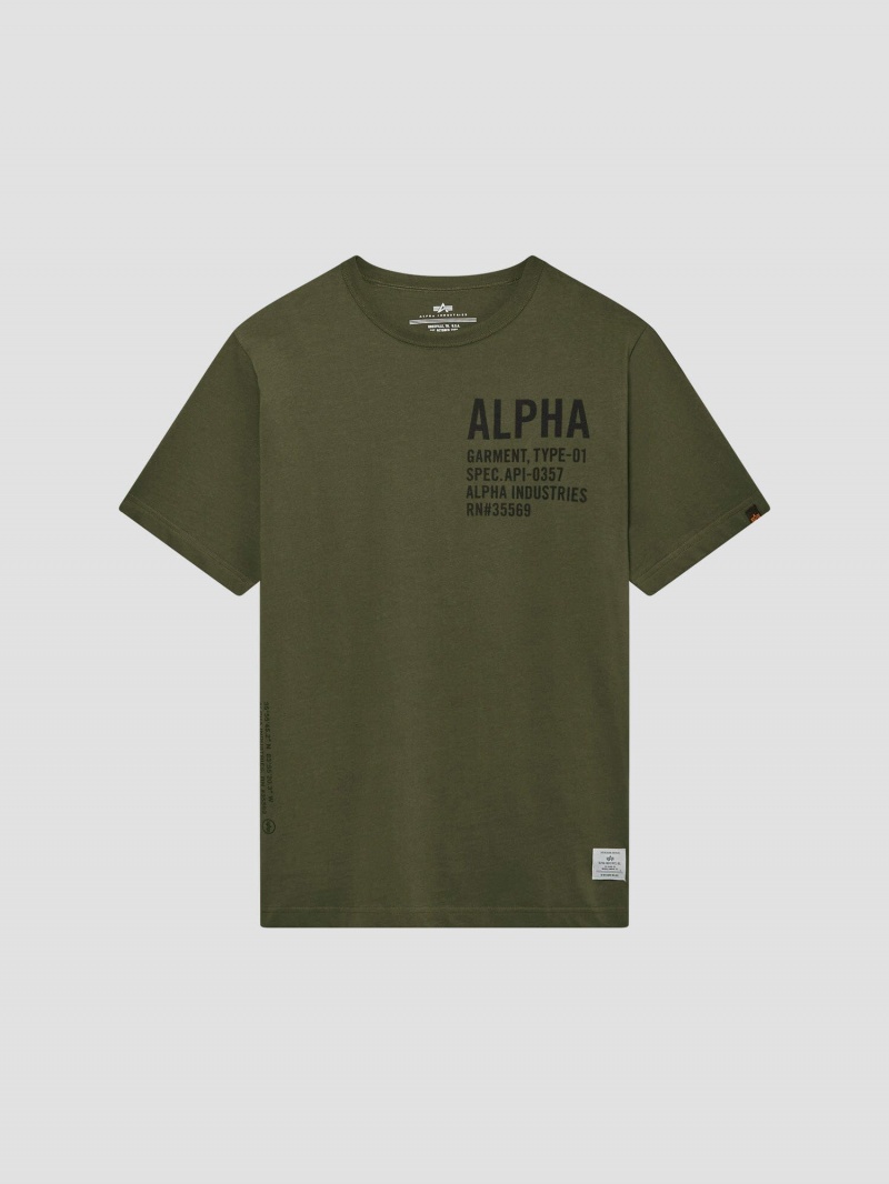 Men\'s Alpha Industries Alpha Graphic T Shirts Olive | XZRUET092