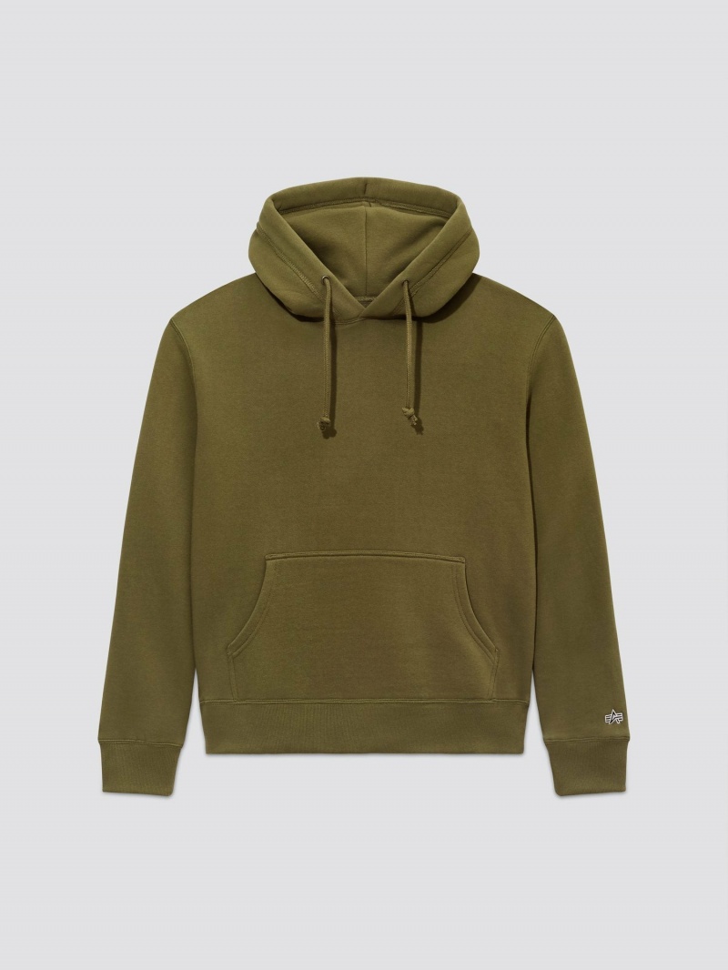 Men\'s Alpha Industries Alpha Hoodie Olive | UETFLA257