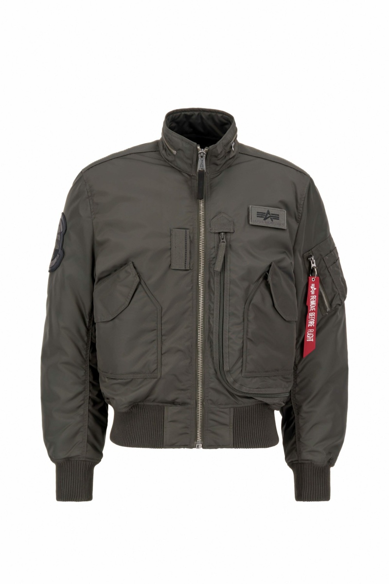 Men\'s Alpha Industries Engine Jacket Bomber Jackets Grey | GTNDXW630