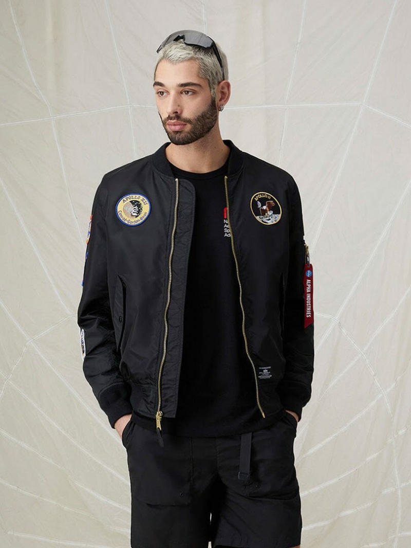 Men\'s Alpha Industries L-2b Apollo Gen Ii Bomber Jackets Black | OTNDCF296