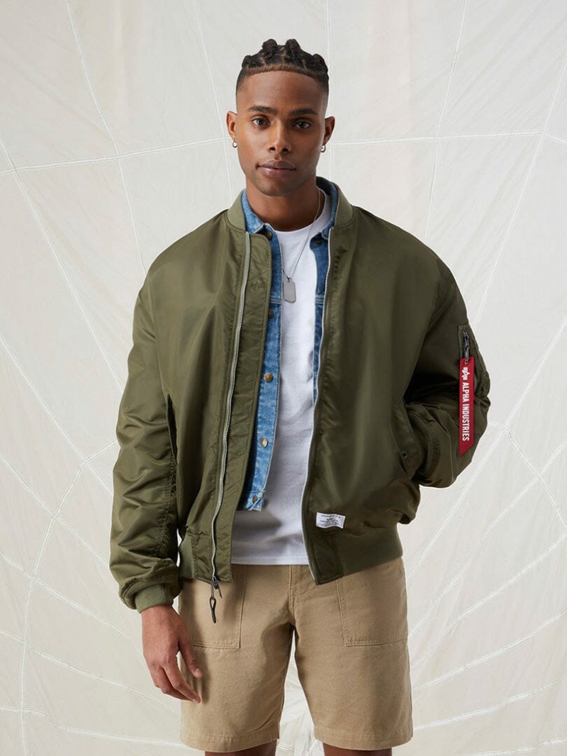 Men\'s Alpha Industries L-2b Mod Gen Ii Bomber Jackets Green | RGQUOZ217