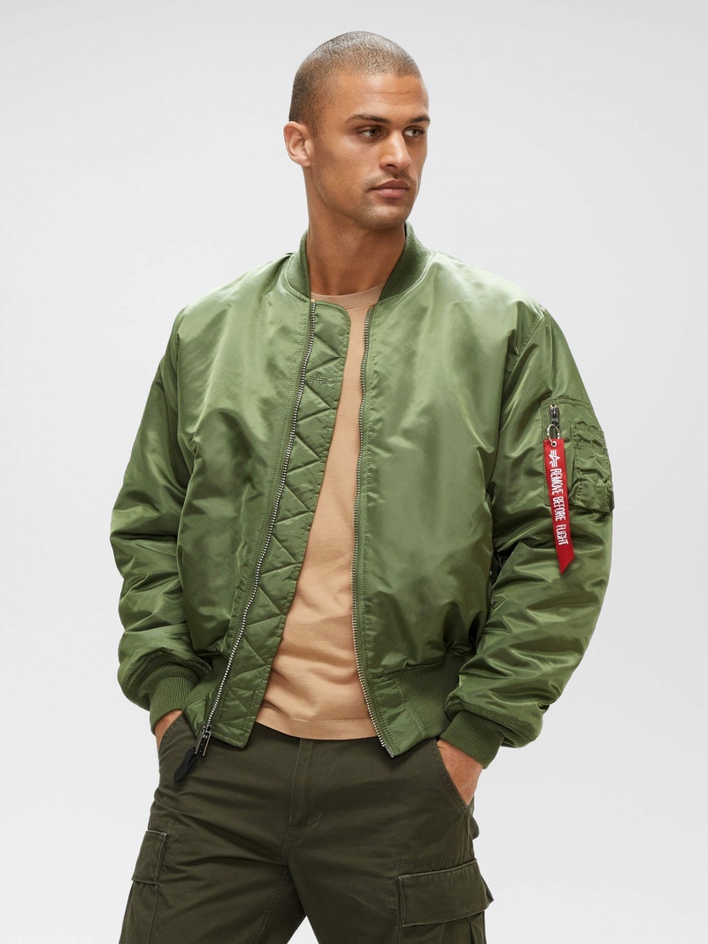 Men\'s Alpha Industries Ma-1 Blood Chit Bomber Jackets Olive | GXCAFD247