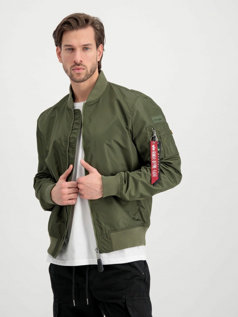 Men\'s Alpha Industries Ma-1 Lw Project R Jacket Bomber Jackets Olive | DGINYT827