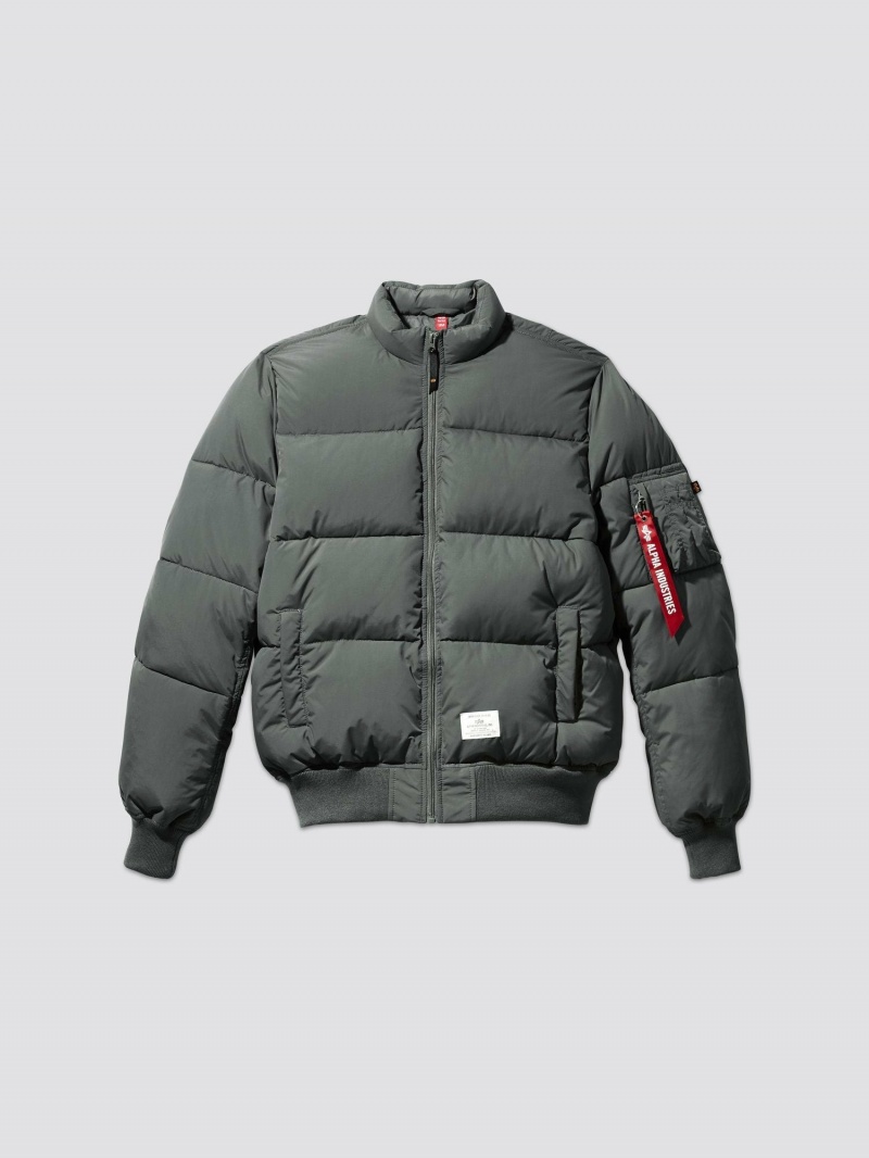 Men\'s Alpha Industries Ma-1 Quilted Bomber Jackets Grey | RBVKSH847