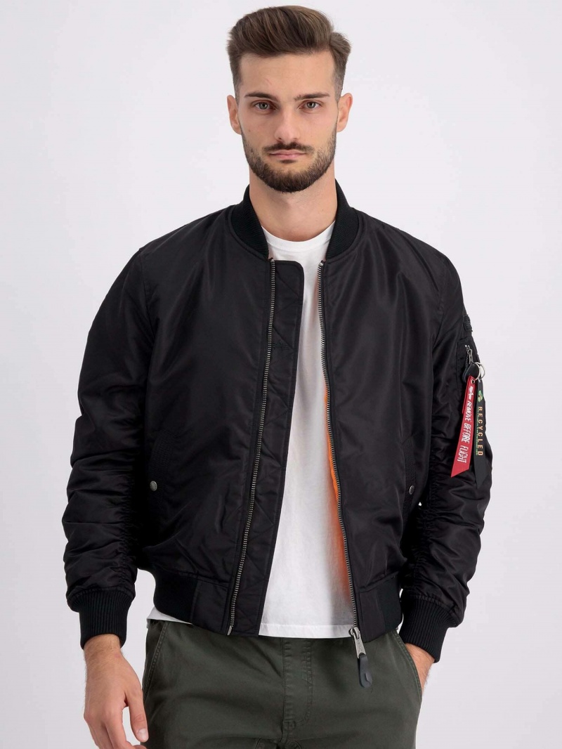 Men\'s Alpha Industries Ma-1 Vf Project R Bomber Jackets Black | UIGOHC943