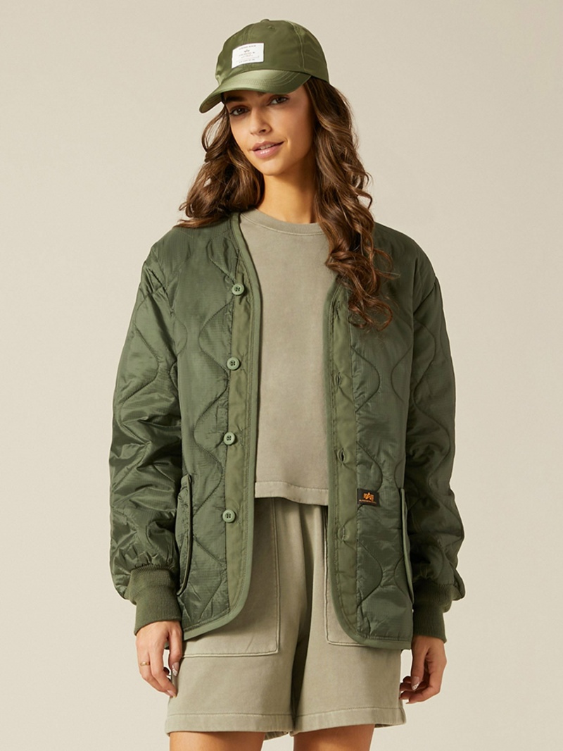 Women\'s Alpha Industries Als/92 Liner (Heritage) Outerwear Olive Green | ROSGNF563